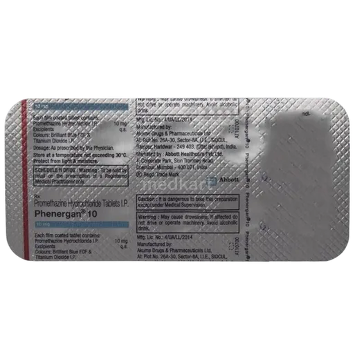 phenergan 10mg tablet 10's